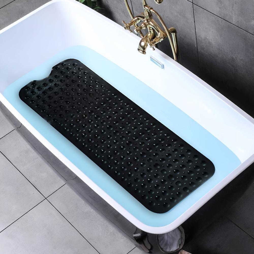BadeHalt: Tappetino Antiscivolo per Vasca da Bagno con Ventose – Antibatterico e Facile da Pulire per una Doccia Sicura