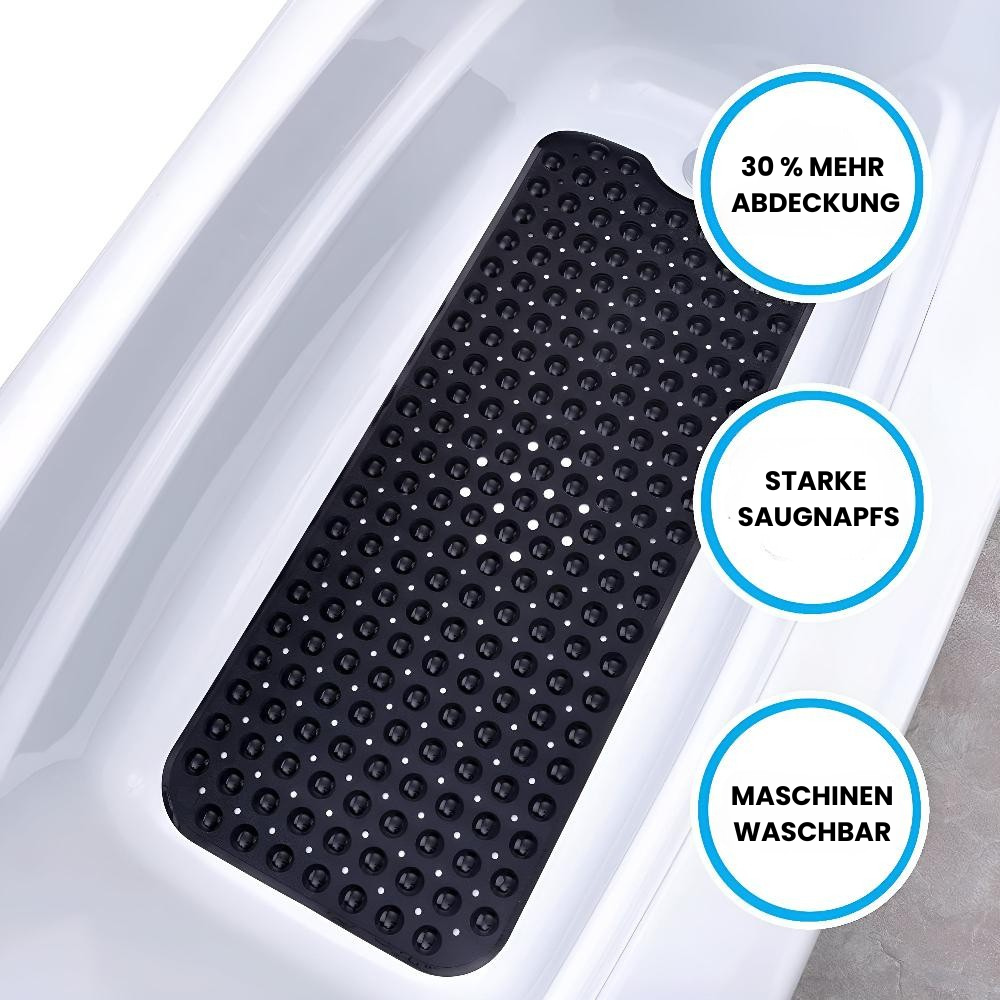 BadeHalt: Tappetino Antiscivolo per Vasca da Bagno con Ventose – Antibatterico e Facile da Pulire per una Doccia Sicura