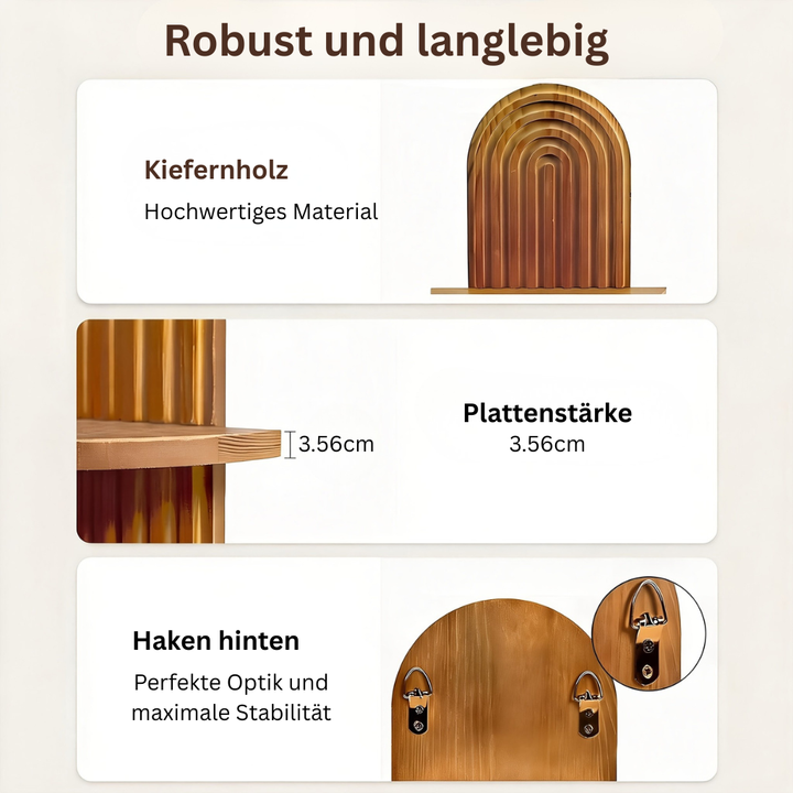 BamRustikal: Mensola da parete a 2 piani in legno – decorativa, sospesa e appesa in stile Boho per piante in soggiorno e camera da letto