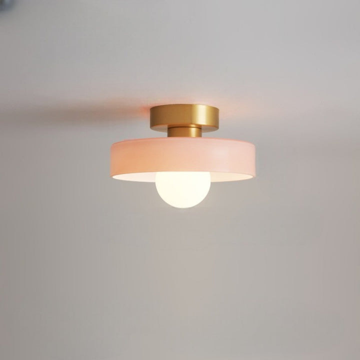 BauLumi: Lampada da soffitto Bauhaus in vetro e ottone – Elegante lampada moderna per soggiorno