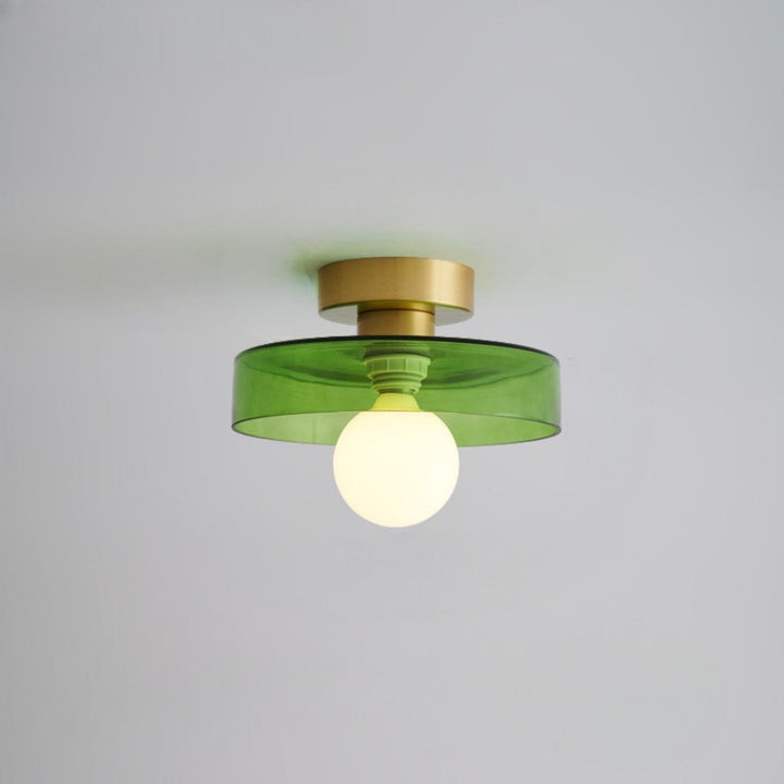 BauLumi: Lampada da soffitto Bauhaus in vetro e ottone – Elegante lampada moderna per soggiorno