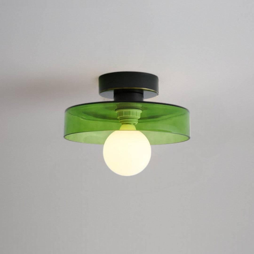BauLumi: Lampada da soffitto Bauhaus in vetro e ottone – Elegante lampada moderna per soggiorno