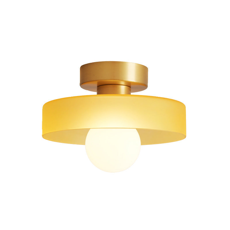 BauLumi: Lampada da soffitto Bauhaus in vetro e ottone – Elegante lampada moderna per soggiorno