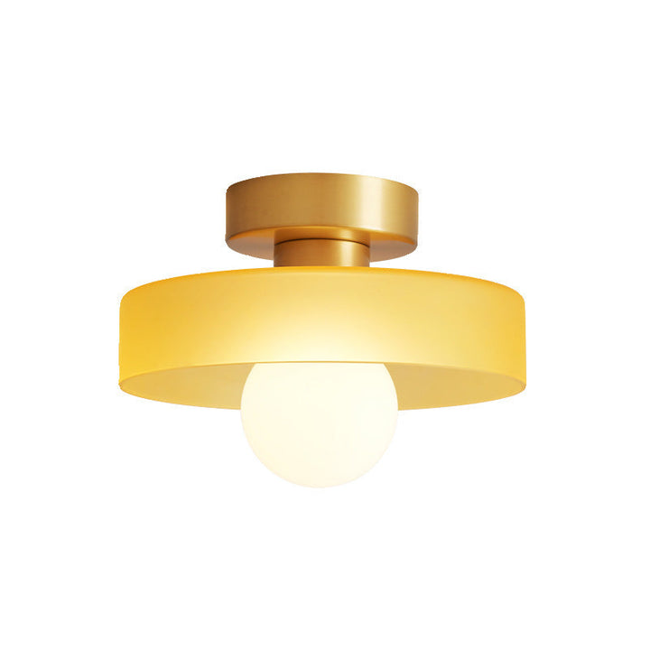 BauLumi: Lampada da soffitto Bauhaus in vetro e ottone – Elegante lampada moderna per soggiorno