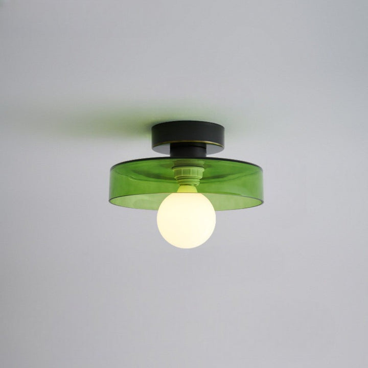 BauLumi: Lampada da soffitto Bauhaus in vetro e ottone – Elegante lampada moderna per soggiorno