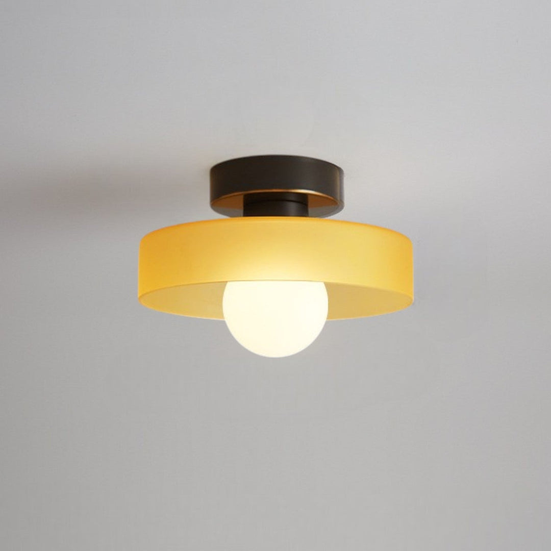 BauLumi: Lampada da soffitto Bauhaus in vetro e ottone – Elegante lampada moderna per soggiorno