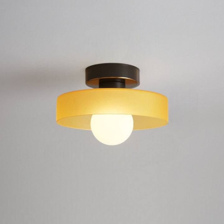 BauLumi: Lampada da soffitto Bauhaus in vetro e ottone – Elegante lampada moderna per soggiorno