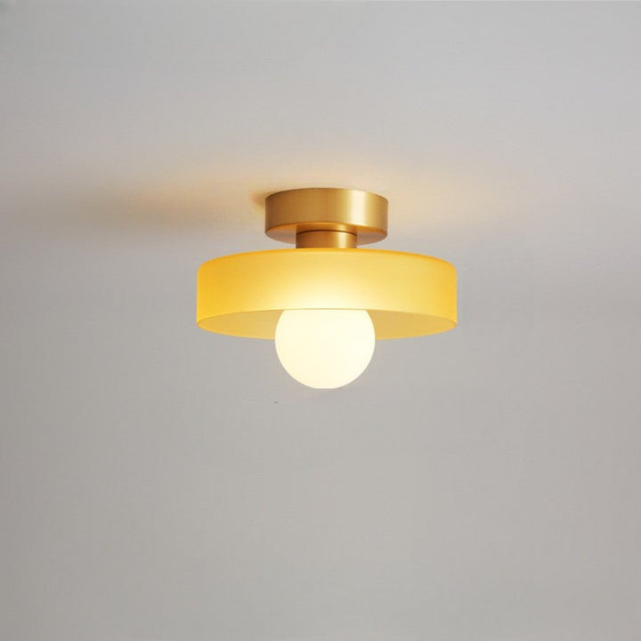 BauLumi: Lampada da soffitto Bauhaus in vetro e ottone – Elegante lampada moderna per soggiorno