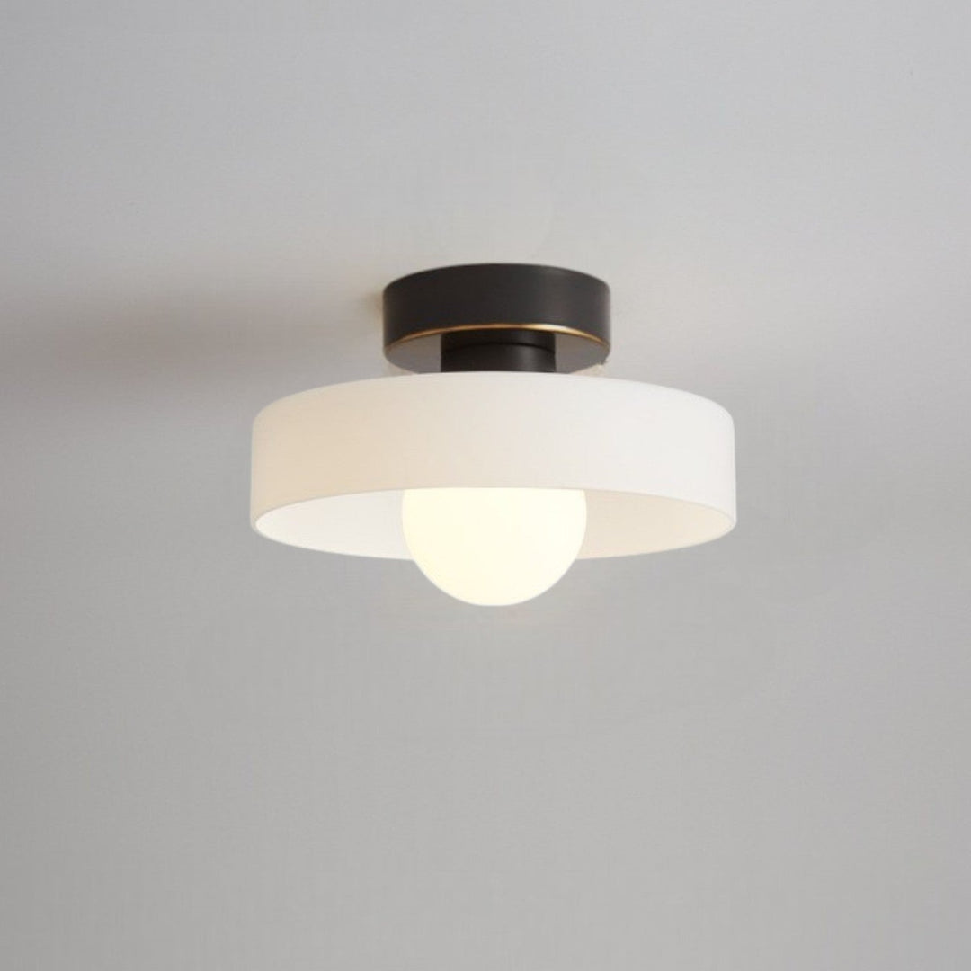 BauLumi: Lampada da soffitto Bauhaus in vetro e ottone – Elegante lampada moderna per soggiorno