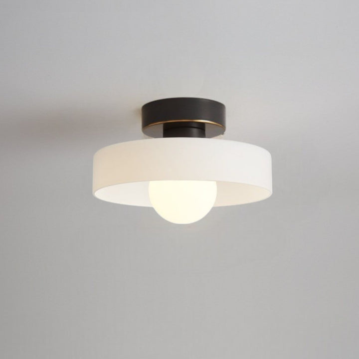 BauLumi: Lampada da soffitto Bauhaus in vetro e ottone – Elegante lampada moderna per soggiorno