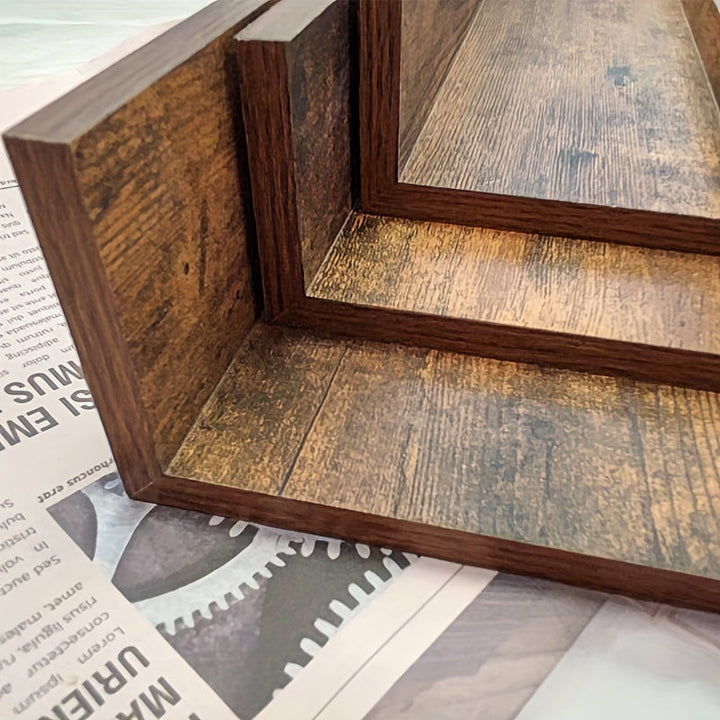 BauernhofHolz: Mensole a muro rustiche – stabili, decorative e sospese con finitura in rovere per soggiorno e camera da letto