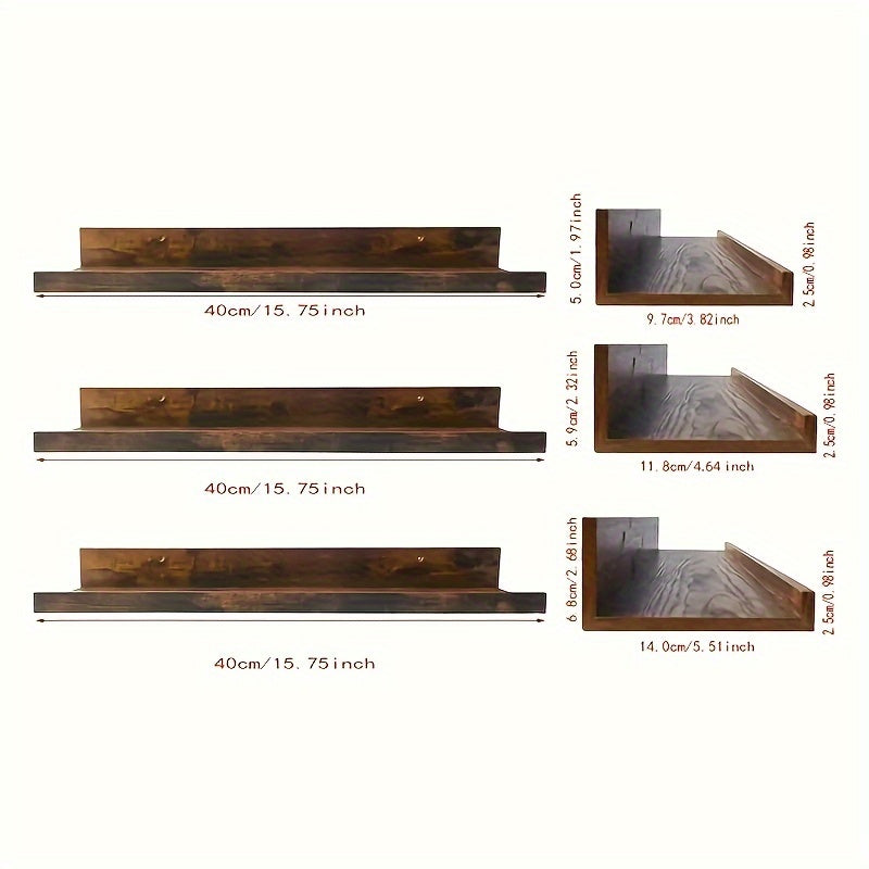 BauernhofHolz: Mensole a muro rustiche – stabili, decorative e sospese con finitura in rovere per soggiorno e camera da letto