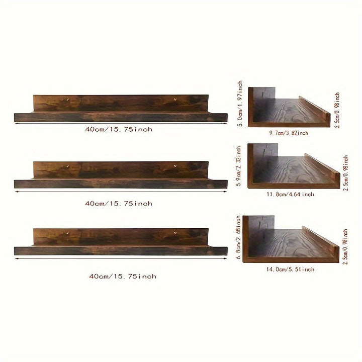 BauernhofHolz: Mensole a muro rustiche – stabili, decorative e sospese con finitura in rovere per soggiorno e camera da letto