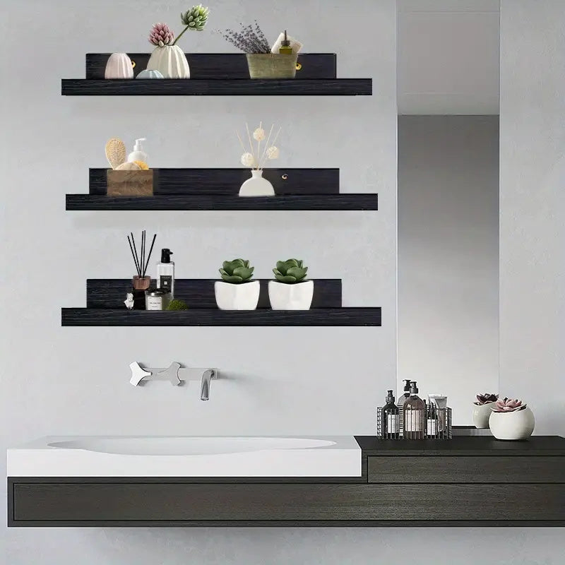 BauernhofHolz: Mensole a muro rustiche – stabili, decorative e sospese con finitura in rovere per soggiorno e camera da letto