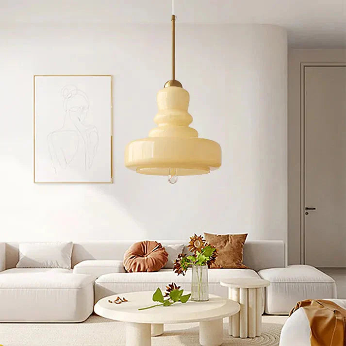 Bauvelle: Lampada a sospensione in vetro e ottone in forma di zucca – per ambienti di design eleganti