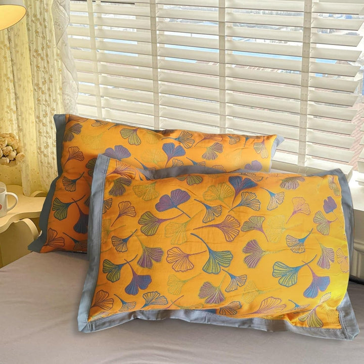 BlattZauber: Fodera per cuscino ricamata con motivo Ginkgo – decorativa e facile da mantenere per gli ambienti domestici