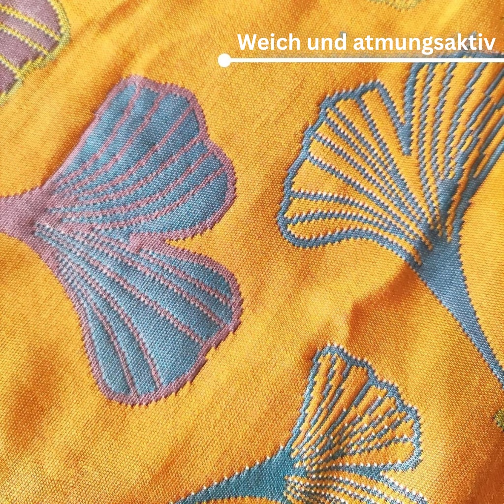 BlattZauber: Fodera per cuscino ricamata con motivo Ginkgo – decorativa e facile da mantenere per gli ambienti domestici