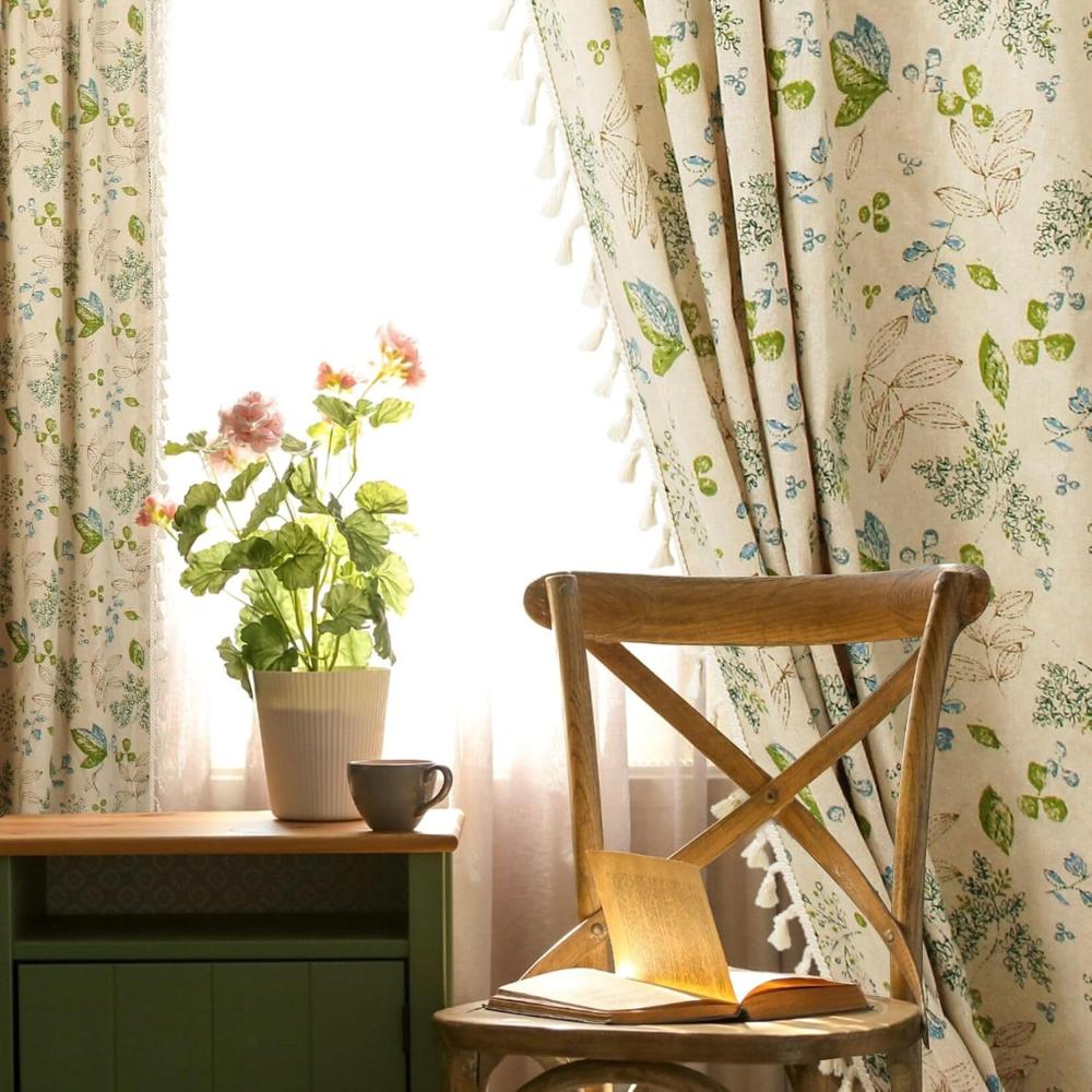 BlumenHauch: Tenda in stile Boho con motivo floreale – decorativa e funzionale per soggiorno e sala da pranzo