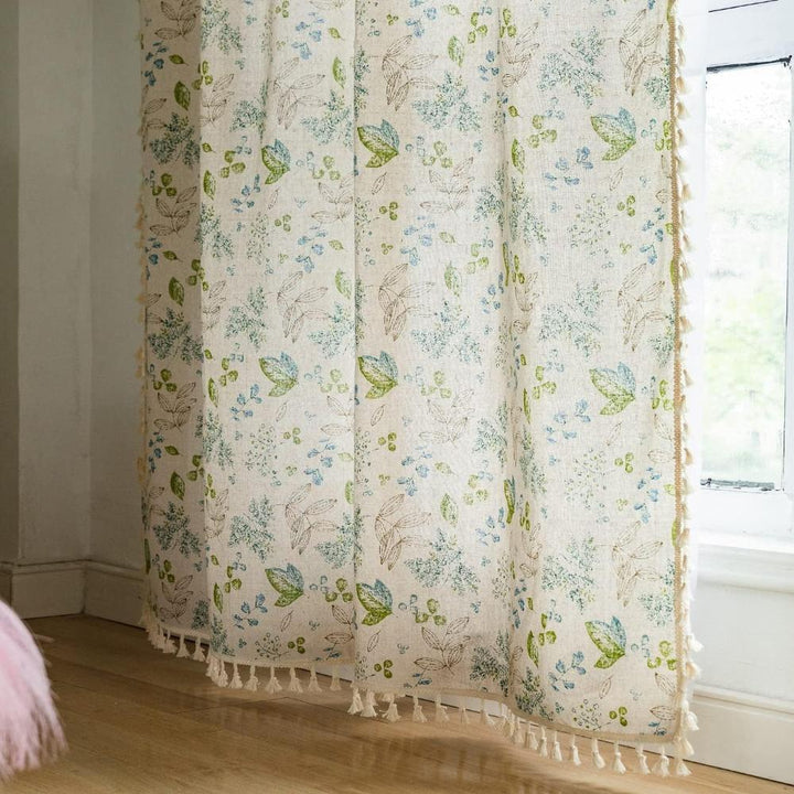 BlumenHauch: Tenda in stile Boho con motivo floreale – decorativa e funzionale per soggiorno e sala da pranzo