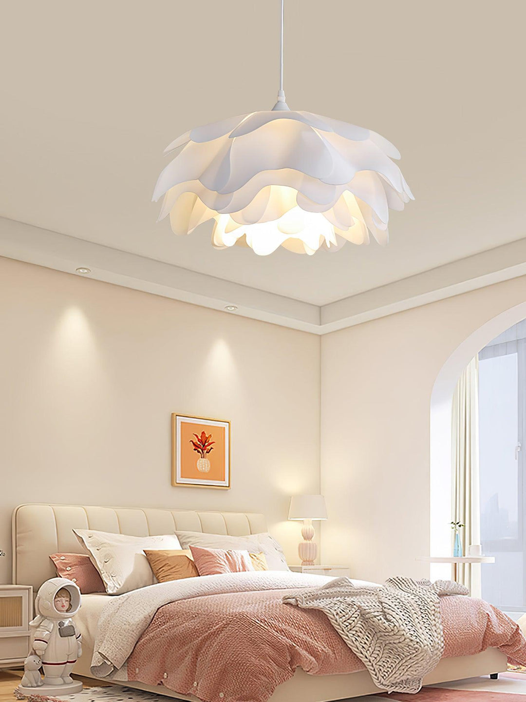 BlütenGlanz: Lampada a sospensione a forma di fiori – Elegante lampada da appendere per sala da pranzo e soggiorno