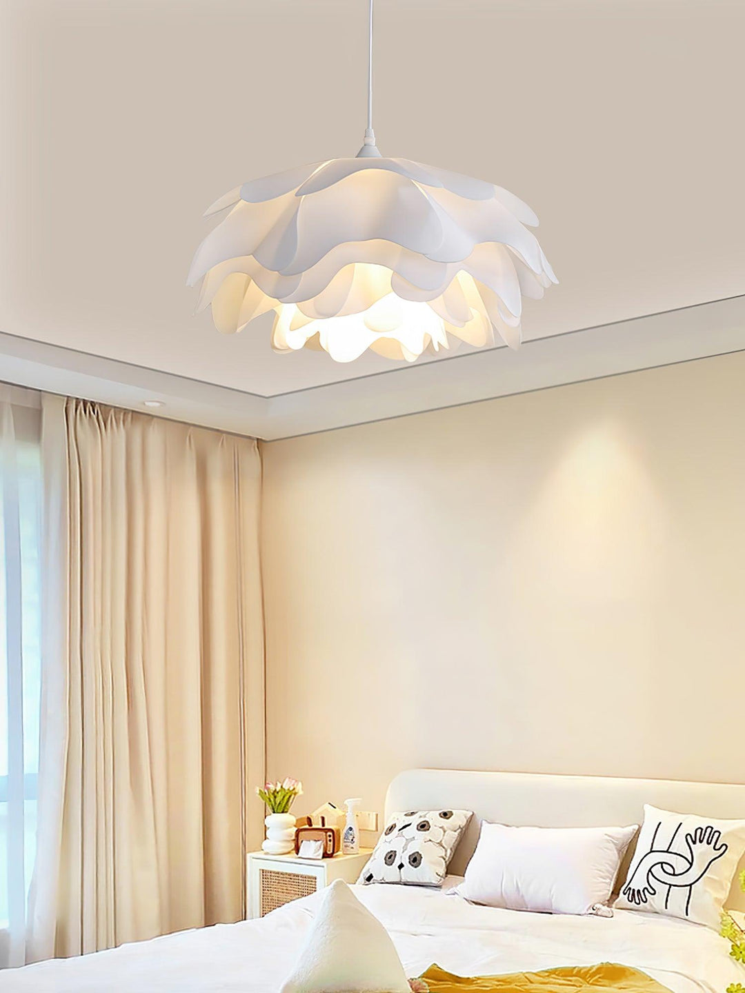 BlütenGlanz: Lampada a sospensione a forma di fiori – Elegante lampada da appendere per sala da pranzo e soggiorno