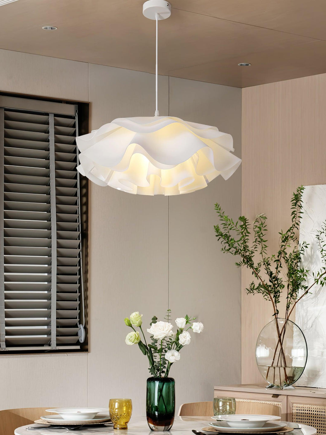 BlütenGlanz: Lampada a sospensione a forma di fiori – Elegante lampada da appendere per sala da pranzo e soggiorno