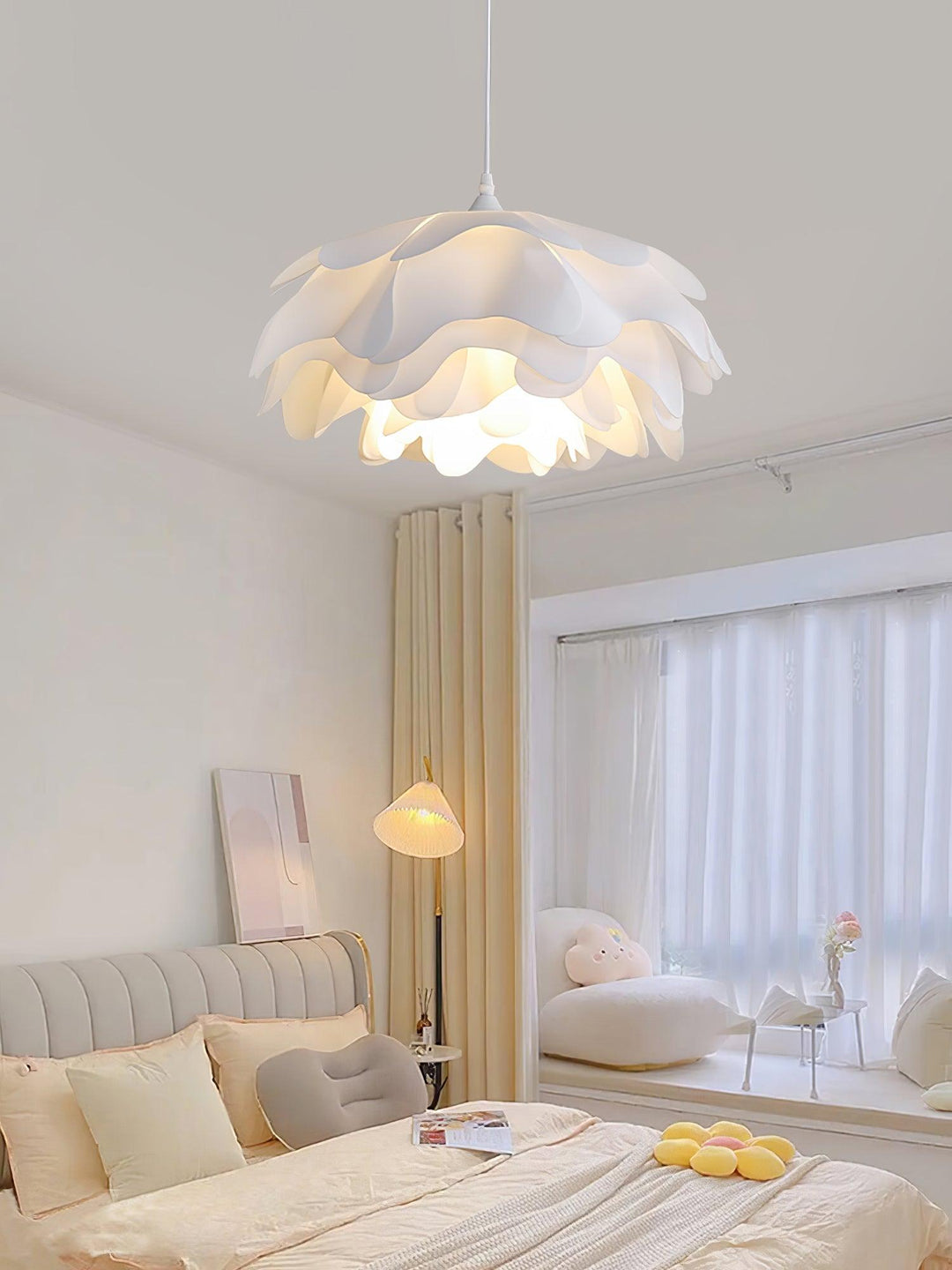 BlütenGlanz: Lampada a sospensione a forma di fiori – Elegante lampada da appendere per sala da pranzo e soggiorno