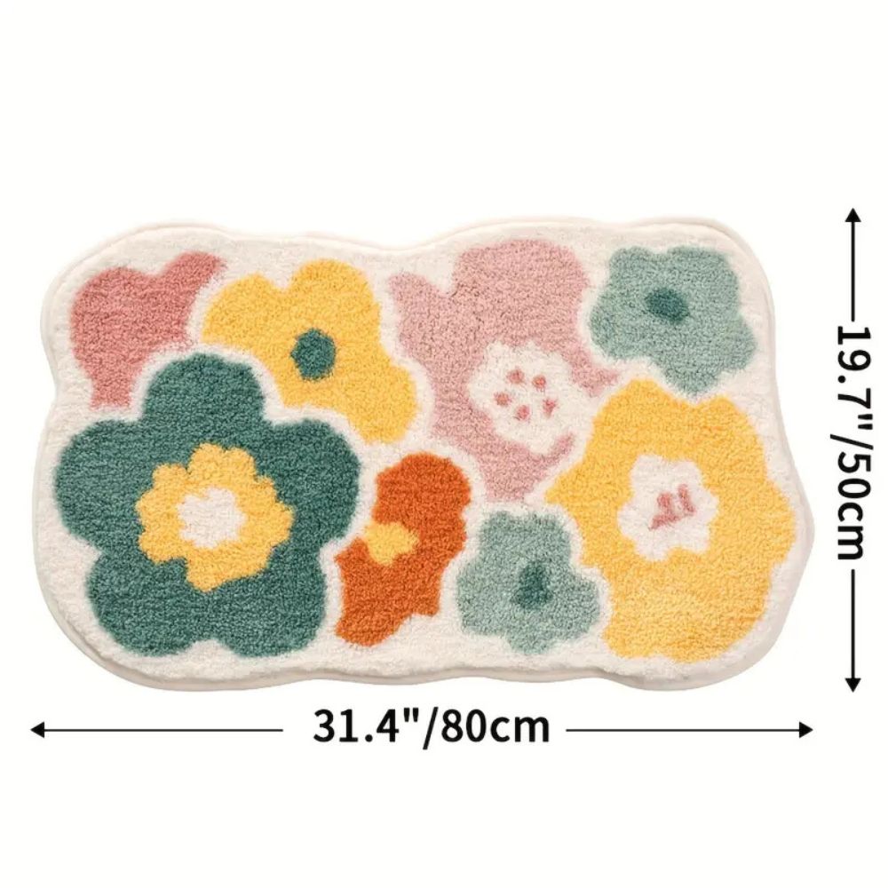 BlütenHeim: Tappetino da bagno antiscivolo con design floreale – Morbido, Assorbente &amp; Lavabile