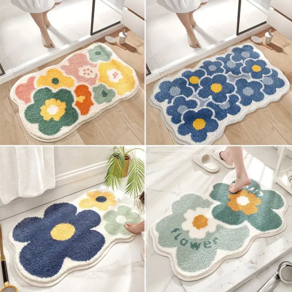 Tappetino da bagno antiscivolo floreale