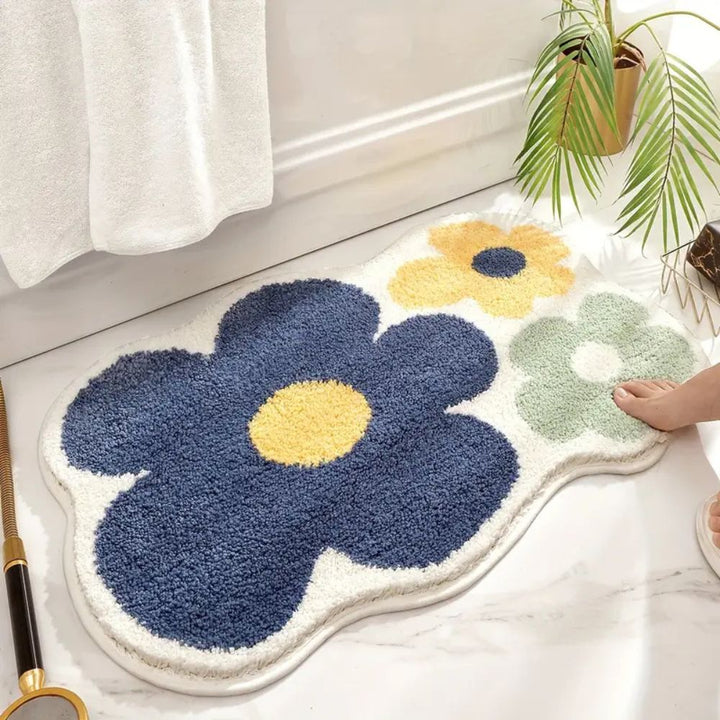 BlütenHeim: Tappetino da bagno antiscivolo con design floreale – Morbido, Assorbente &amp; Lavabile