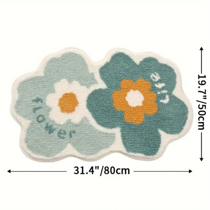 BlütenHeim: Tappetino da bagno antiscivolo con design floreale – Morbido, Assorbente &amp; Lavabile