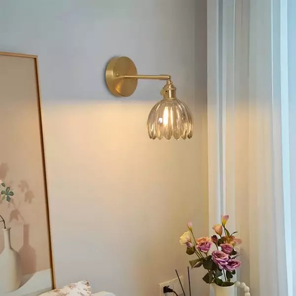 BlütenLicht: Applique Vintage a Tulipano in Vetro – Lampada da Parete Retro per Soggiorno e Camera da Letto