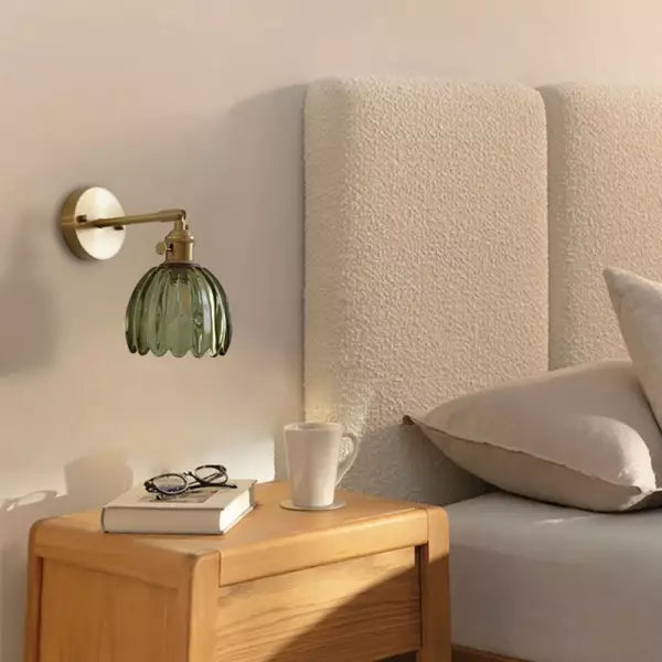 BlütenLicht: Applique Vintage a Tulipano in Vetro – Lampada da Parete Retro per Soggiorno e Camera da Letto