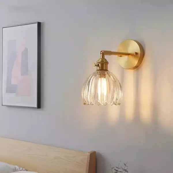 BlütenLicht: Applique Vintage a Tulipano in Vetro – Lampada da Parete Retro per Soggiorno e Camera da Letto