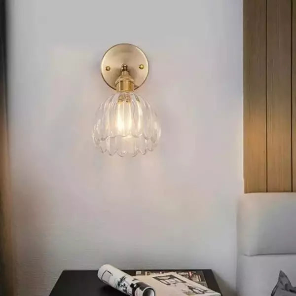 BlütenLicht: Applique Vintage a Tulipano in Vetro – Lampada da Parete Retro per Soggiorno e Camera da Letto