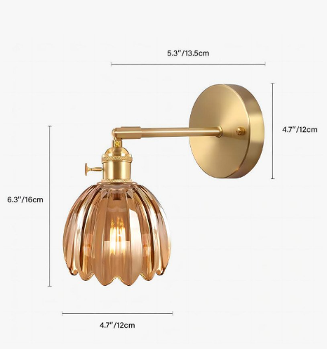 BlütenLicht: Applique Vintage a Tulipano in Vetro – Lampada da Parete Retro per Soggiorno e Camera da Letto