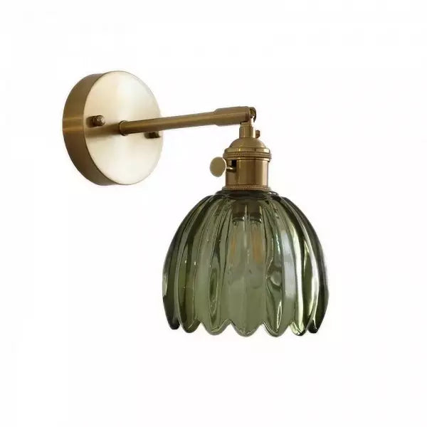 BlütenLicht: Applique Vintage a Tulipano in Vetro – Lampada da Parete Retro per Soggiorno e Camera da Letto