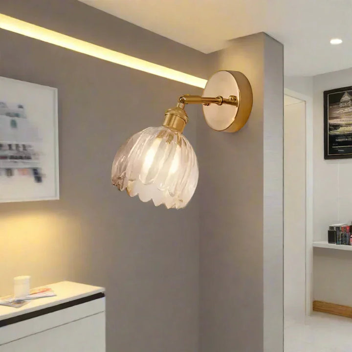 BlütenLicht: Applique Vintage a Tulipano in Vetro – Lampada da Parete Retro per Soggiorno e Camera da Letto