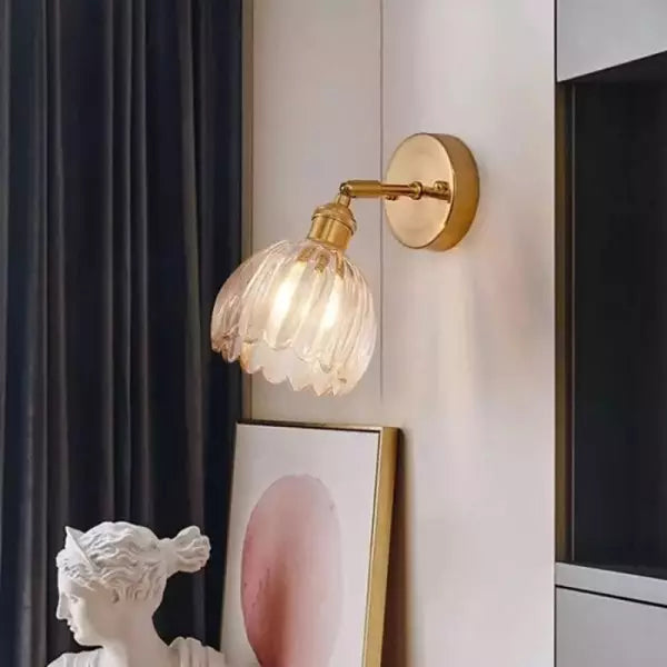 BlütenLicht: Applique Vintage a Tulipano in Vetro – Lampada da Parete Retro per Soggiorno e Camera da Letto