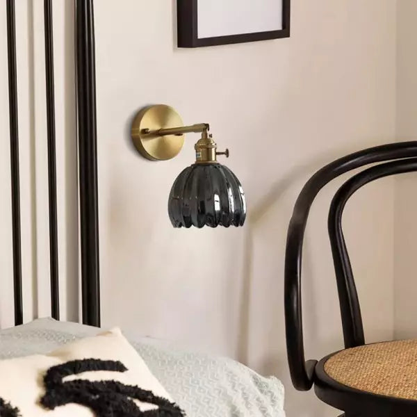 BlütenLicht: Applique Vintage a Tulipano in Vetro – Lampada da Parete Retro per Soggiorno e Camera da Letto