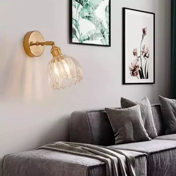 BlütenLicht: Applique Vintage a Tulipano in Vetro – Lampada da Parete Retro per Soggiorno e Camera da Letto