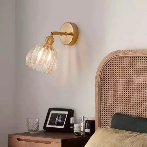 BlütenLicht: Applique Vintage a Tulipano in Vetro – Lampada da Parete Retro per Soggiorno e Camera da Letto