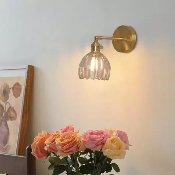 BlütenLicht: Applique Vintage a Tulipano in Vetro – Lampada da Parete Retro per Soggiorno e Camera da Letto