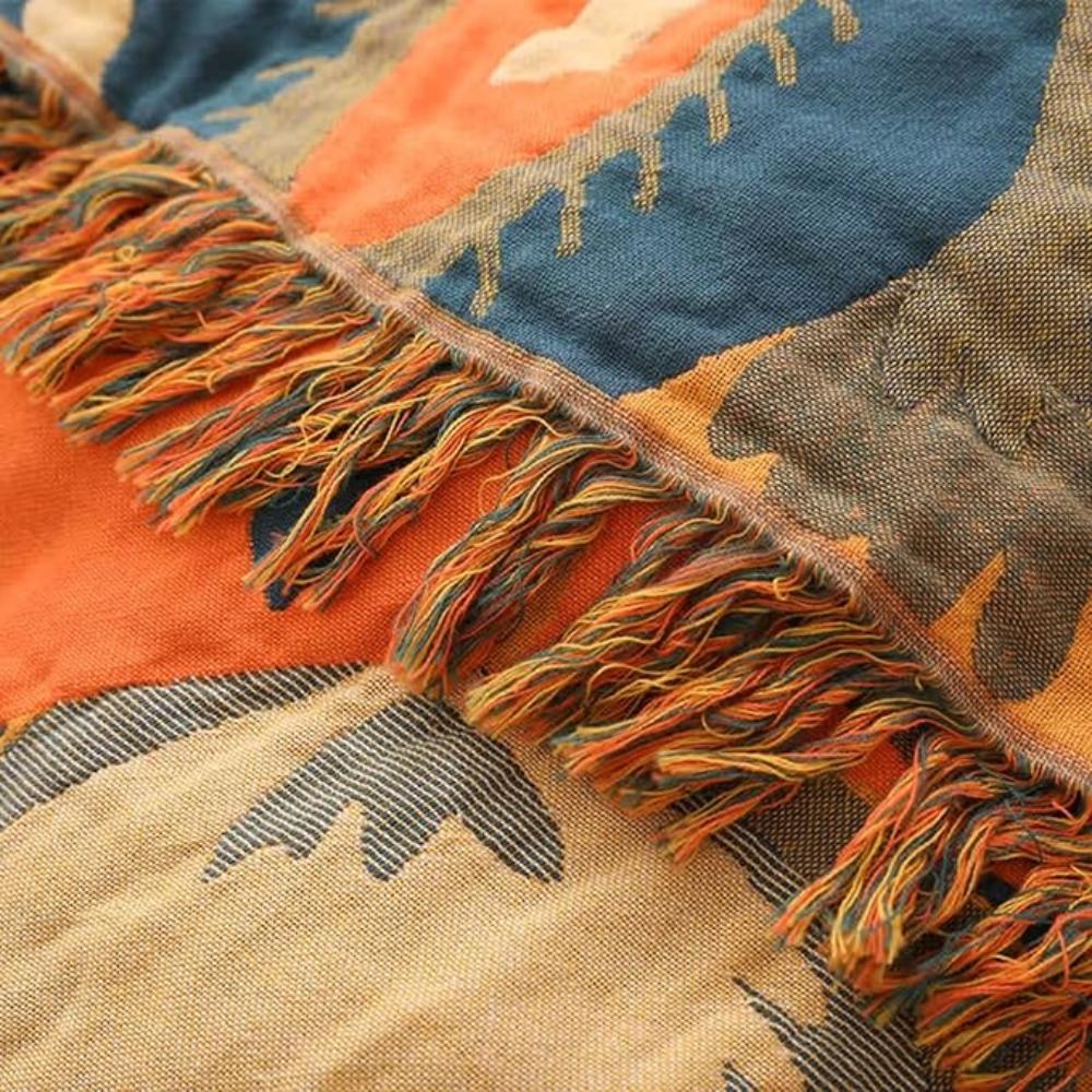 BlütenZauber: Coperte in cotone con design floreale Boho, leggera struttura e comfort traspirante – per divano e camera da letto