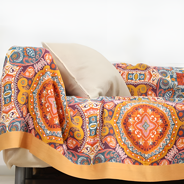 BohoChill: Coperta Boho – Coperta in cotone reversibile per divano e letto