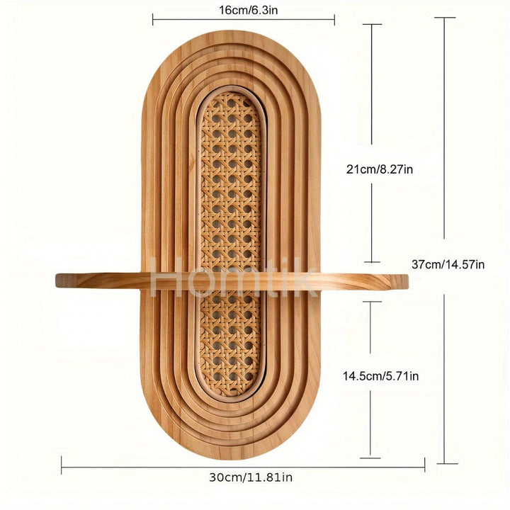BohoHaken: Mensola da Parete in Legno – decorativa, sospesa e appesa con ganci nello stile rustico Farmhouse per soggiorno e camera da letto