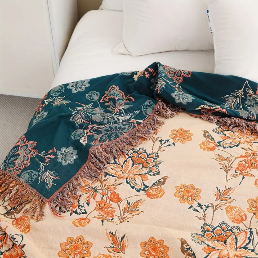 BohoHaus: Coperta decorativa in cotone in stile Boho con design rustico e struttura leggera – per divano e camera da letto