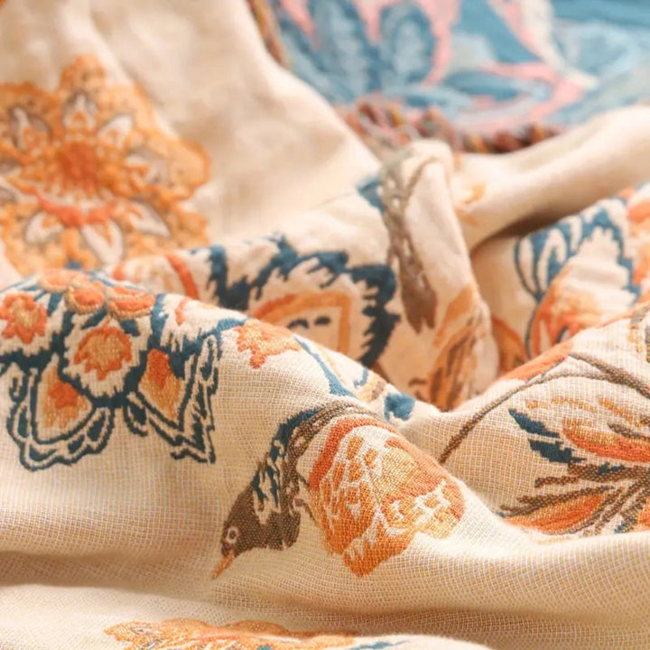 BohoHaus: Coperta decorativa in cotone in stile Boho con design rustico e struttura leggera – per divano e camera da letto
