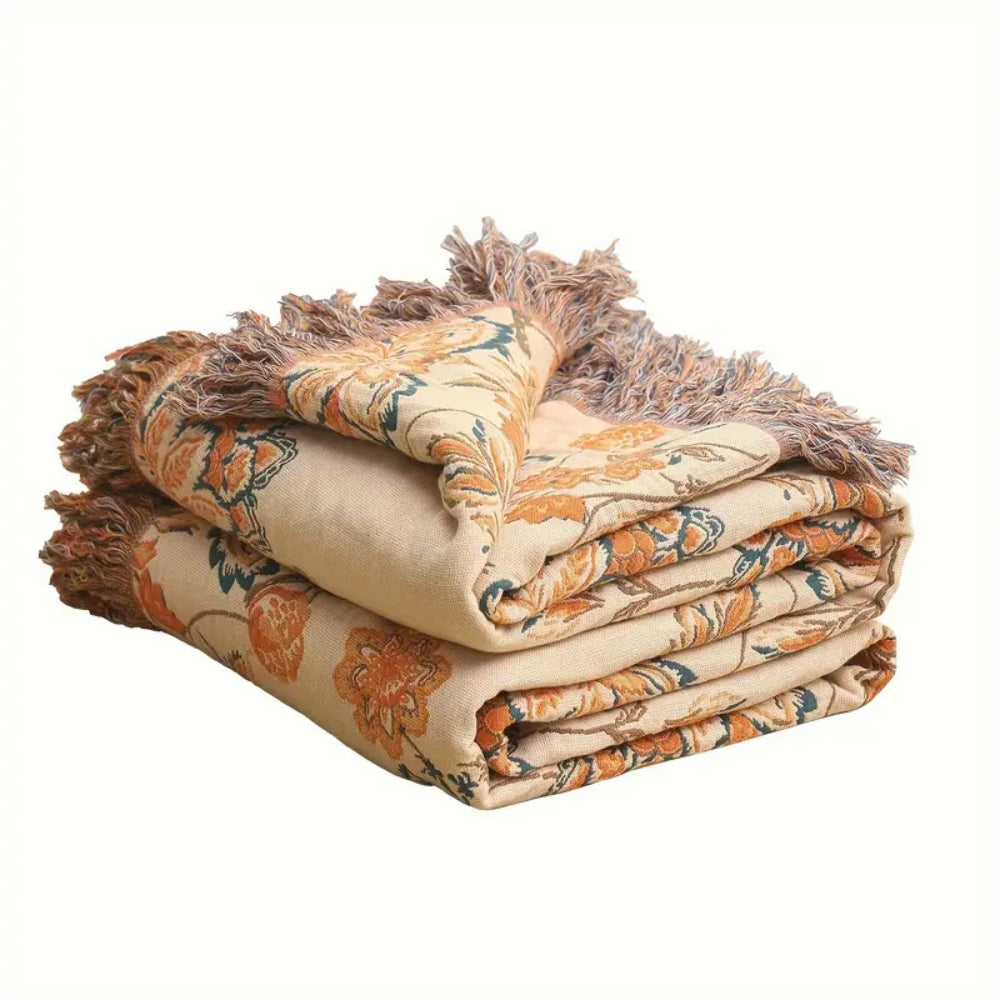 BohoHaus: Coperta decorativa in cotone in stile Boho con design rustico e struttura leggera – per divano e camera da letto