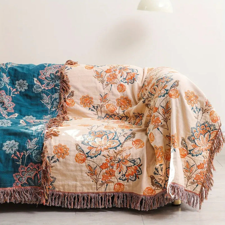 BohoHaus: Coperta decorativa in cotone in stile Boho con design rustico e struttura leggera – per divano e camera da letto